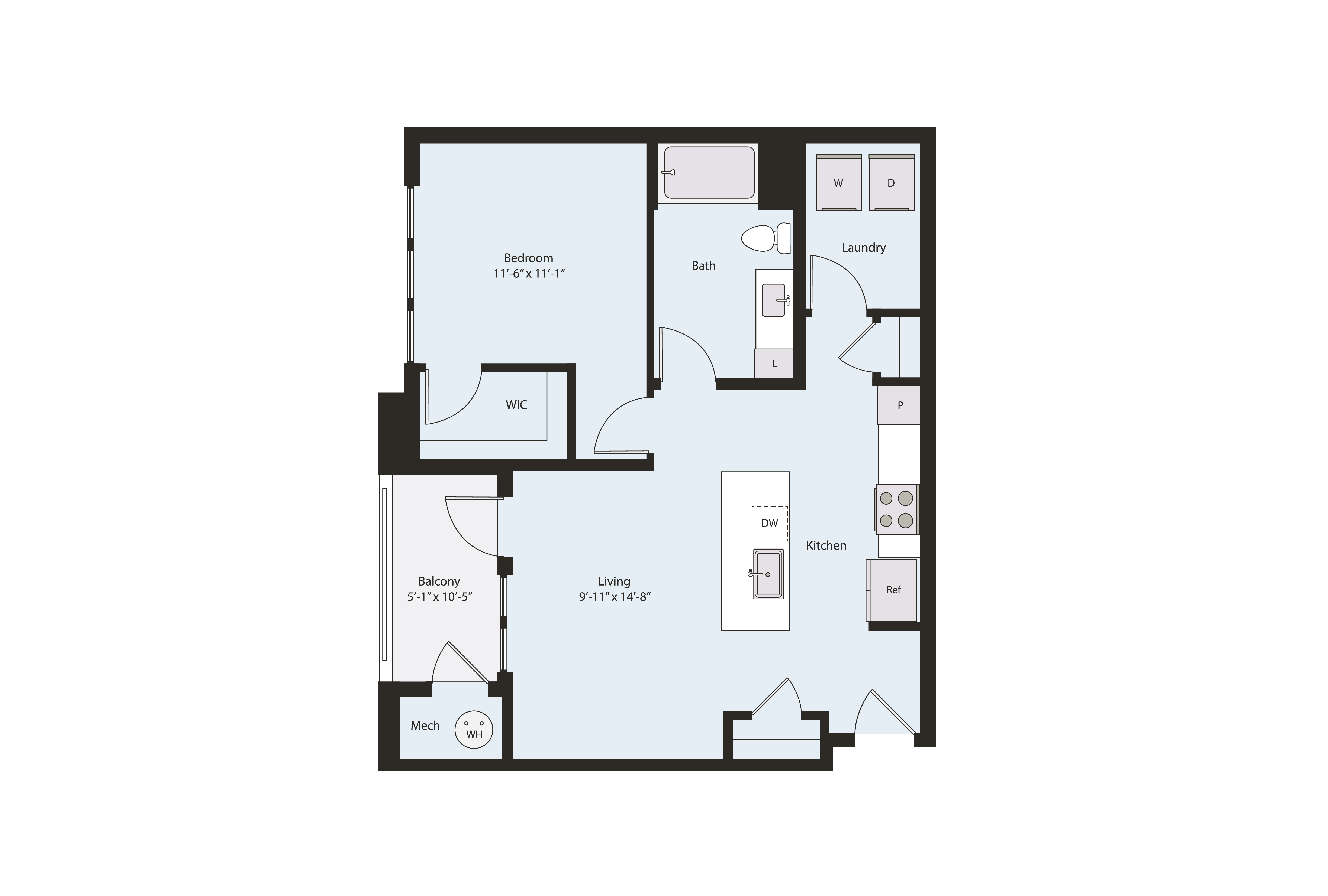 Floor plan layout diagram for A1-1